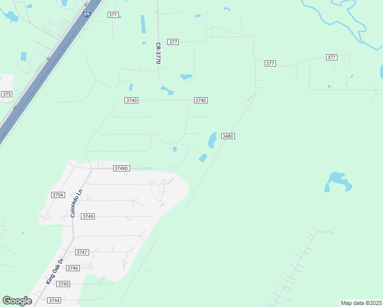 map of restaurants, bars, coffee shops, grocery stores, and more near 21698 County Road 3749D in Cleveland
