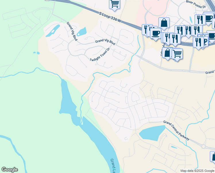 map of restaurants, bars, coffee shops, grocery stores, and more near 519 Chestnut Reef Court in Conroe