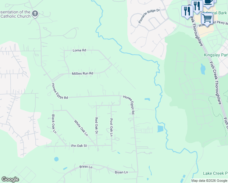 map of restaurants, bars, coffee shops, grocery stores, and more near 4102 Honea Egypt Road in Montgomery