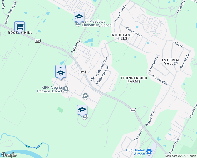 map of restaurants, bars, coffee shops, grocery stores, and more near 5116 English Glade Drive in Austin