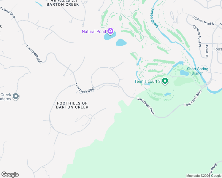 map of restaurants, bars, coffee shops, grocery stores, and more near 3541 Lost Creek Boulevard in Austin