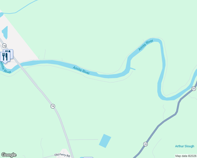 map of restaurants, bars, coffee shops, grocery stores, and more near 18596 River Bend Road in Maurepas