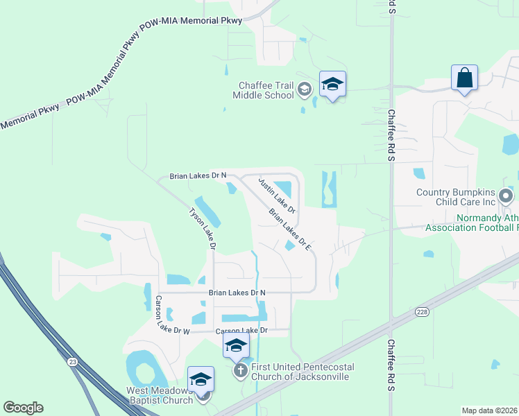 map of restaurants, bars, coffee shops, grocery stores, and more near 11427 Ivan Lakes Court in Jacksonville