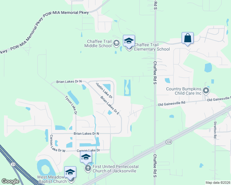 map of restaurants, bars, coffee shops, grocery stores, and more near 11239 Justin Oaks Drive North in Jacksonville