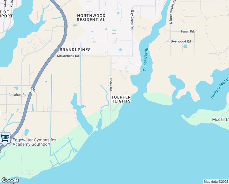 map of restaurants, bars, coffee shops, grocery stores, and more near 2523 Commander Dr in Southport