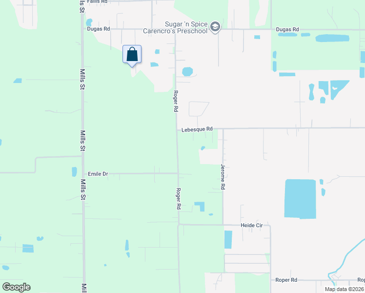 map of restaurants, bars, coffee shops, grocery stores, and more near 1121 Lebesque Road in Lafayette