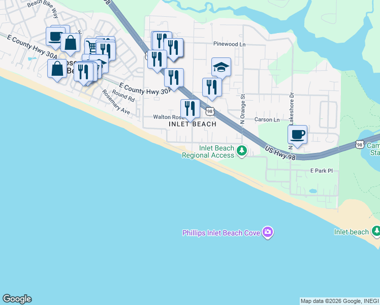 map of restaurants, bars, coffee shops, grocery stores, and more near 256 South Wall Street in Walton County