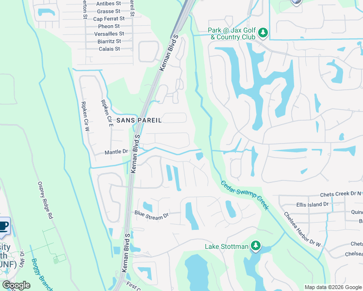 map of restaurants, bars, coffee shops, grocery stores, and more near 12669 Ash Harbor Drive in Jacksonville