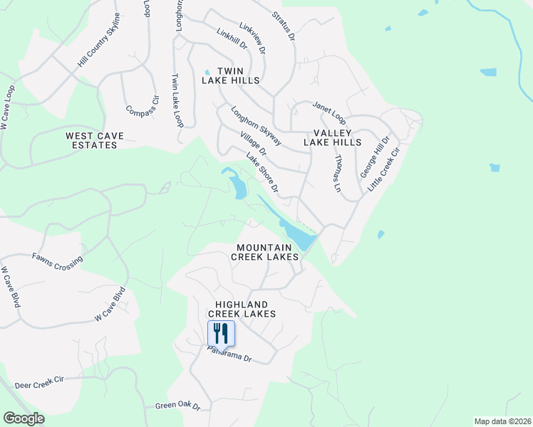 map of restaurants, bars, coffee shops, grocery stores, and more near 10402 Lake Park Drive in Dripping Springs