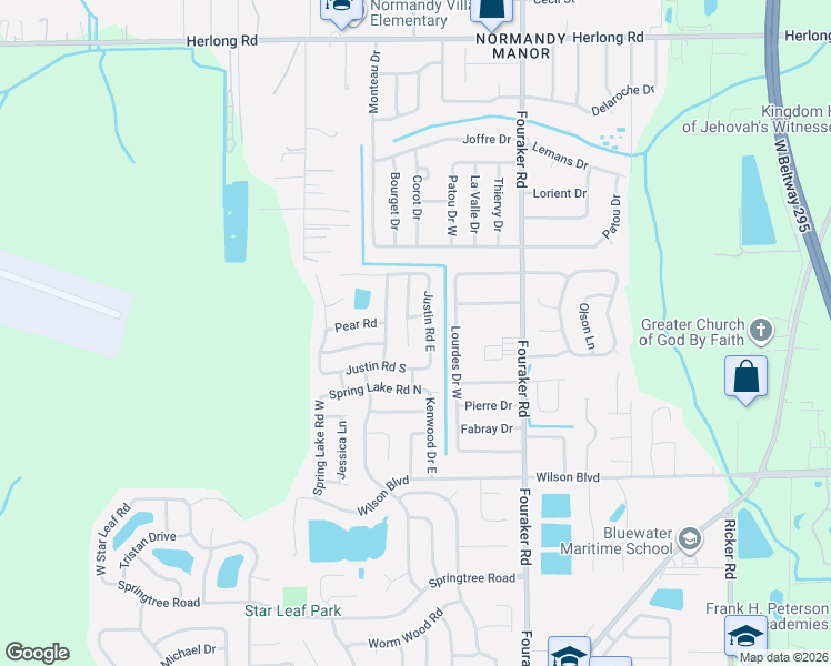 map of restaurants, bars, coffee shops, grocery stores, and more near 2430 Scanlon Drive in Jacksonville