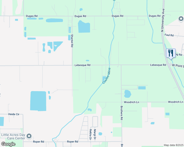 map of restaurants, bars, coffee shops, grocery stores, and more near 119 Chase Drive in Lafayette