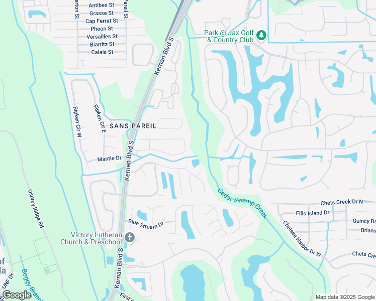 map of restaurants, bars, coffee shops, grocery stores, and more near 3159 Ash Harbor Drive East in Jacksonville