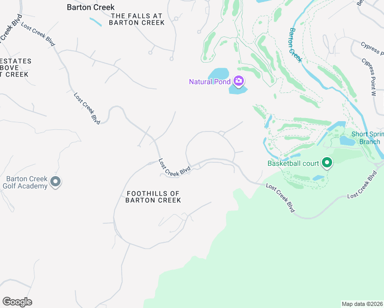 map of restaurants, bars, coffee shops, grocery stores, and more near 3558 Lost Creek Boulevard in Austin