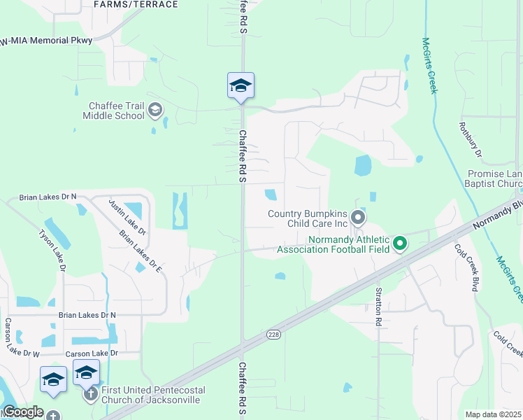 map of restaurants, bars, coffee shops, grocery stores, and more near 11133 Chaffee Terrace in Jacksonville