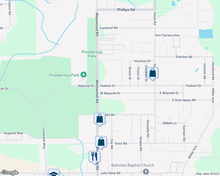 map of restaurants, bars, coffee shops, grocery stores, and more near 721 Hudson Drive in Westlake