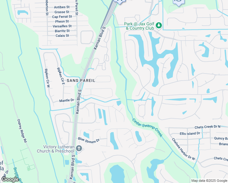 map of restaurants, bars, coffee shops, grocery stores, and more near 3159 Ash Harbor Drive East in Jacksonville