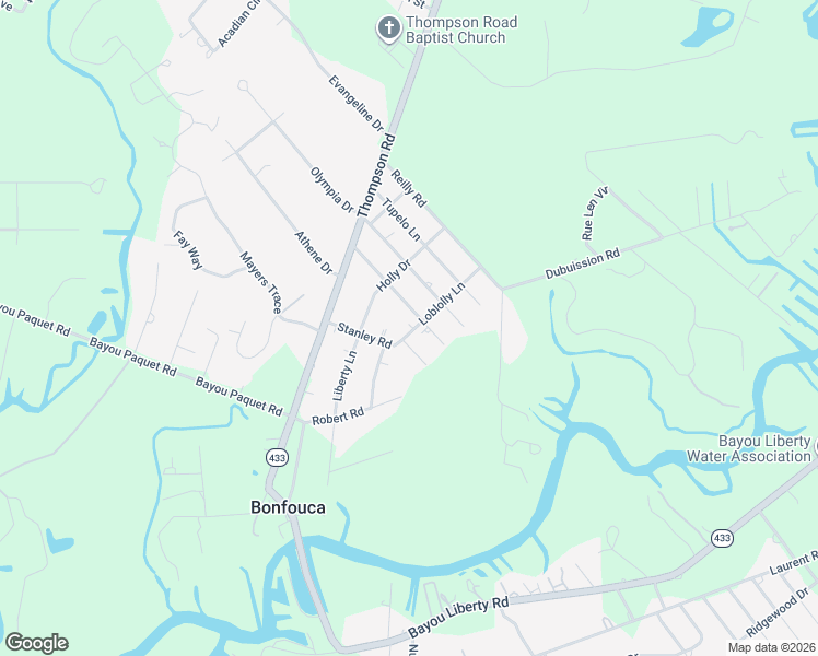 map of restaurants, bars, coffee shops, grocery stores, and more near 58233 Loblolly Road in Slidell