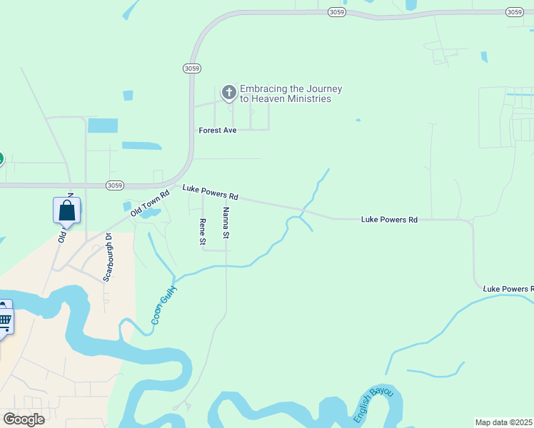 map of restaurants, bars, coffee shops, grocery stores, and more near 3324-3400 Luke Powers Rd in Lake Charles