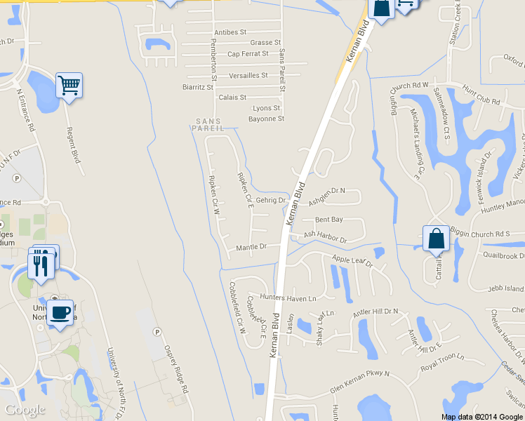 map of restaurants, bars, coffee shops, grocery stores, and more near 12229 Antoni Court in Jacksonville