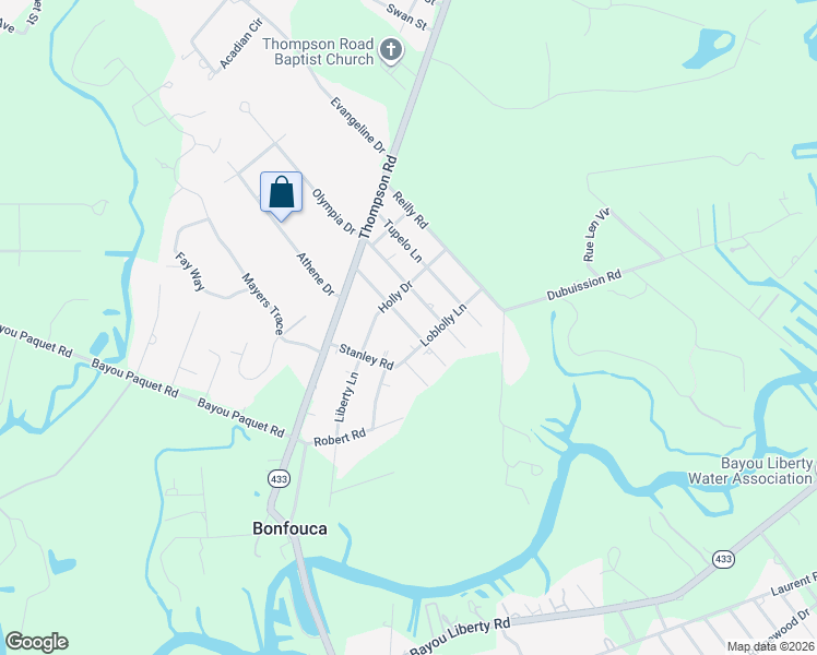 map of restaurants, bars, coffee shops, grocery stores, and more near 34111 Longleaf Lane in Slidell