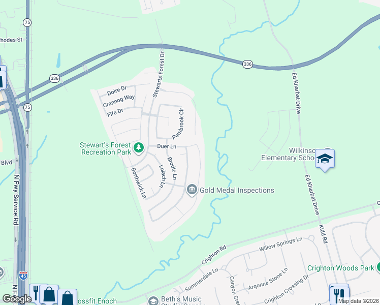 map of restaurants, bars, coffee shops, grocery stores, and more near 2010 Brookmont Drive in Conroe