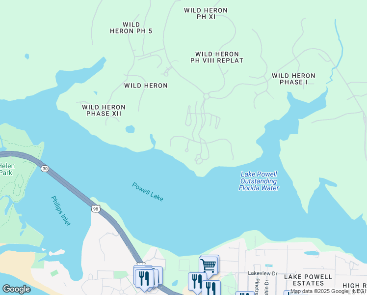 map of restaurants, bars, coffee shops, grocery stores, and more near 1201 Sawgrass Ct in Panama City Beach