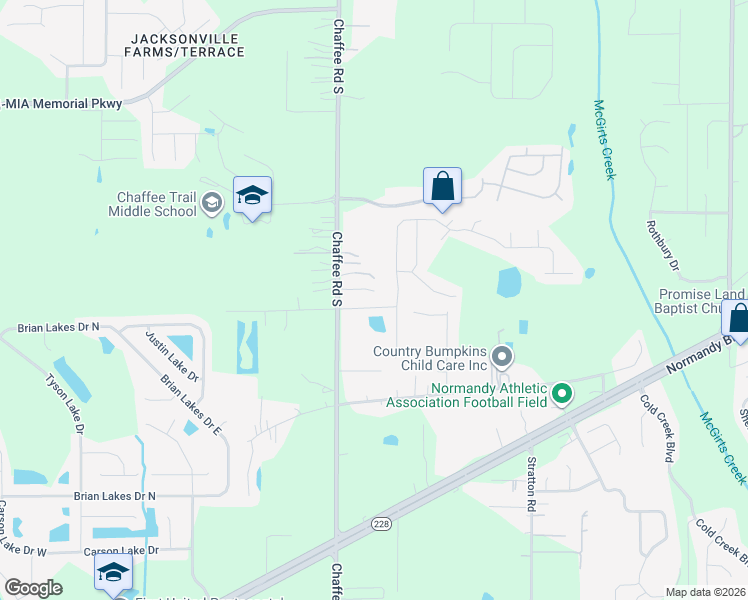map of restaurants, bars, coffee shops, grocery stores, and more near 11119 Cherokee Cove Drive in Jacksonville