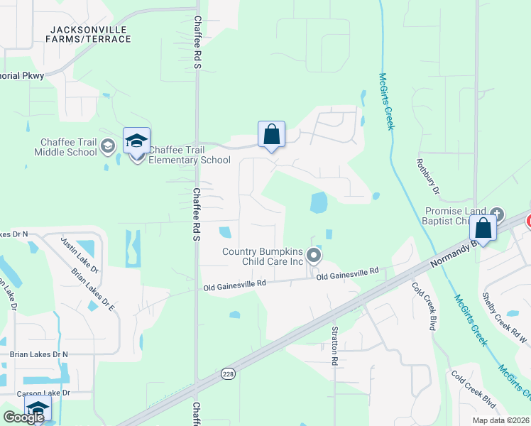 map of restaurants, bars, coffee shops, grocery stores, and more near 11054 Arrowbrook Lane in Jacksonville