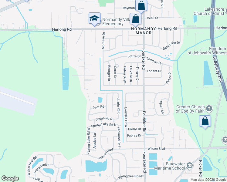 map of restaurants, bars, coffee shops, grocery stores, and more near 8121 Justin Road North in Jacksonville