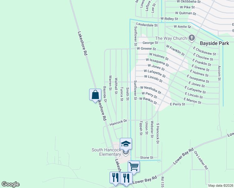 map of restaurants, bars, coffee shops, grocery stores, and more near 7183 Tunica Street in Bay Saint Louis