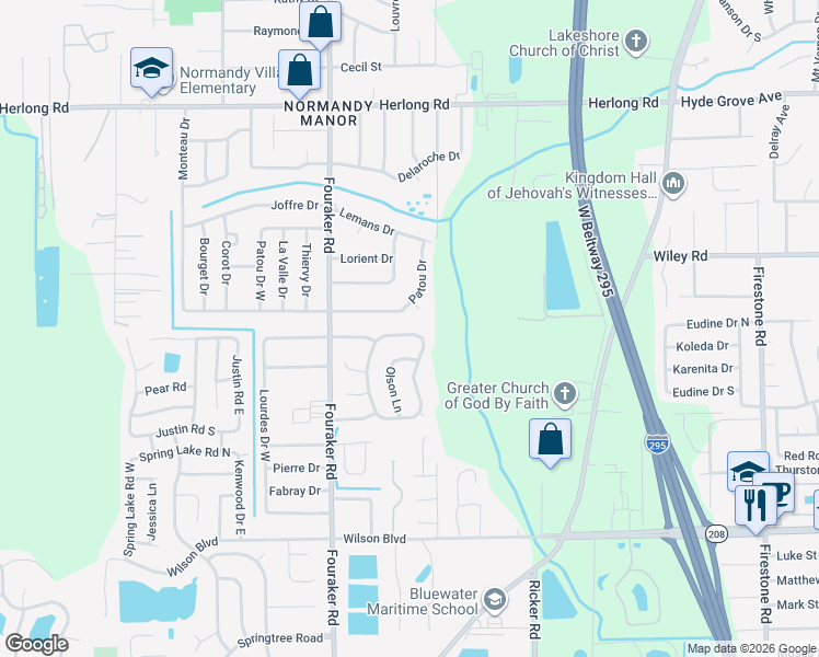 map of restaurants, bars, coffee shops, grocery stores, and more near 7925 Winterwood Circle North in Jacksonville