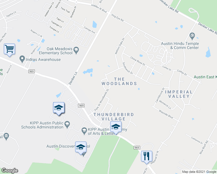 map of restaurants, bars, coffee shops, grocery stores, and more near 9004 Sun Shower Bend in Austin