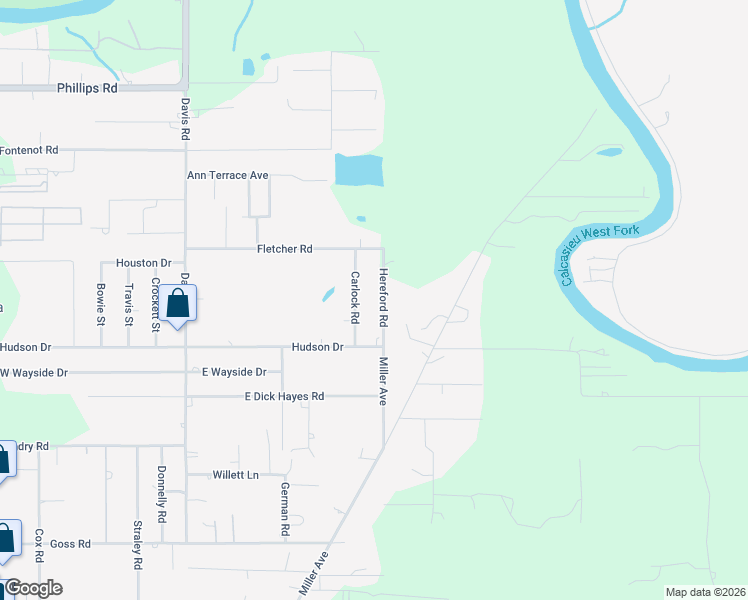 map of restaurants, bars, coffee shops, grocery stores, and more near 2999 Hereford Road in Westlake