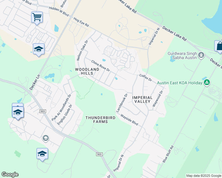 map of restaurants, bars, coffee shops, grocery stores, and more near 9409 Southwick Drive in Austin