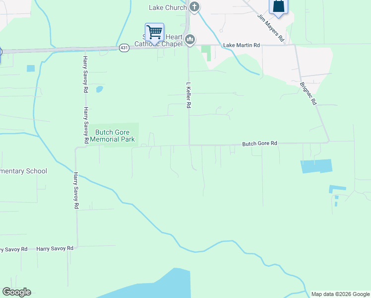 map of restaurants, bars, coffee shops, grocery stores, and more near 44547 Keller Road in Saint Amant