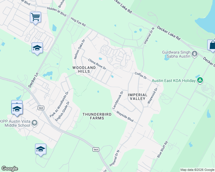 map of restaurants, bars, coffee shops, grocery stores, and more near 9313 Southwick Drive in Austin