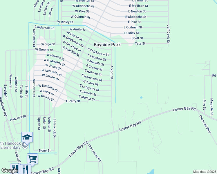 map of restaurants, bars, coffee shops, grocery stores, and more near 7050-7066 Accorn Street in Bay Saint Louis