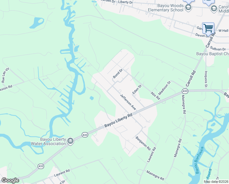 map of restaurants, bars, coffee shops, grocery stores, and more near 261 Jefferson Avenue in Slidell