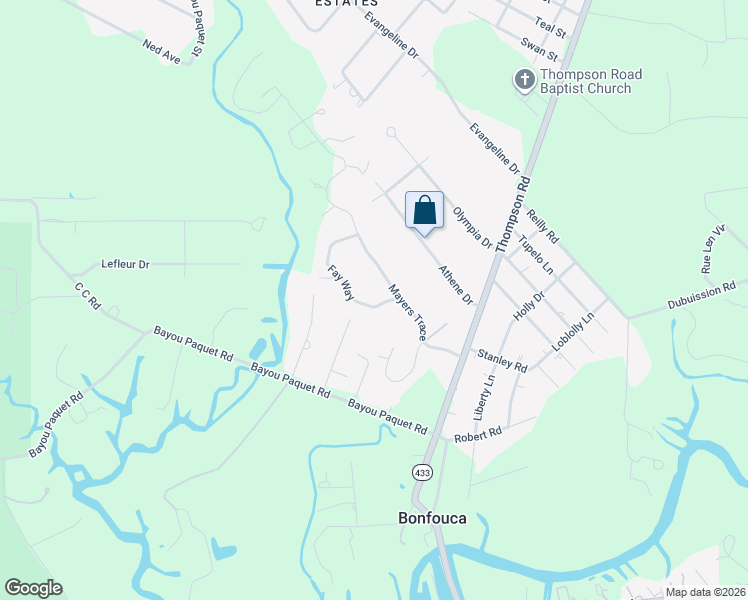 map of restaurants, bars, coffee shops, grocery stores, and more near 152 Fay Way in Slidell