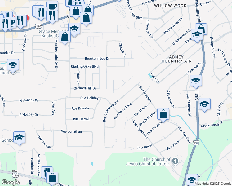 map of restaurants, bars, coffee shops, grocery stores, and more near 966 Valerie Drive in Slidell