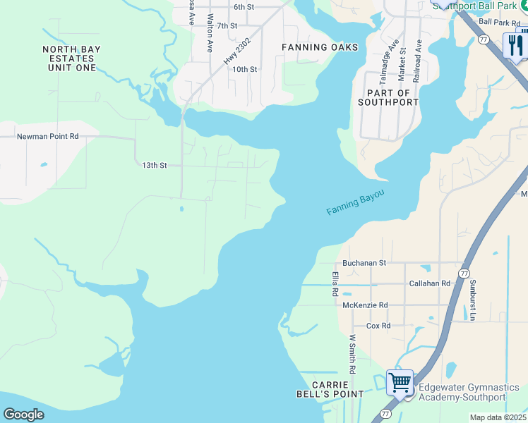 map of restaurants, bars, coffee shops, grocery stores, and more near 1340 Oak Harbor Road in Panama City