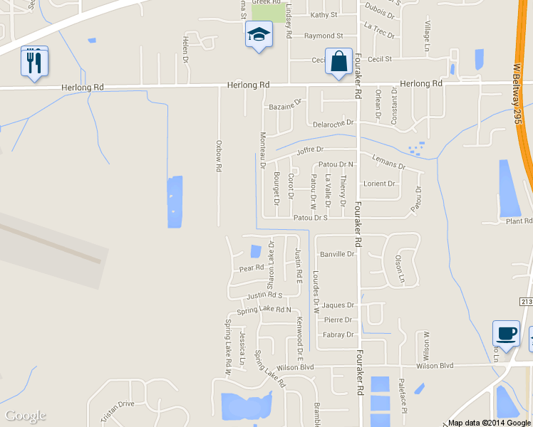 map of restaurants, bars, coffee shops, grocery stores, and more near 2242 Monteau Drive in Jacksonville