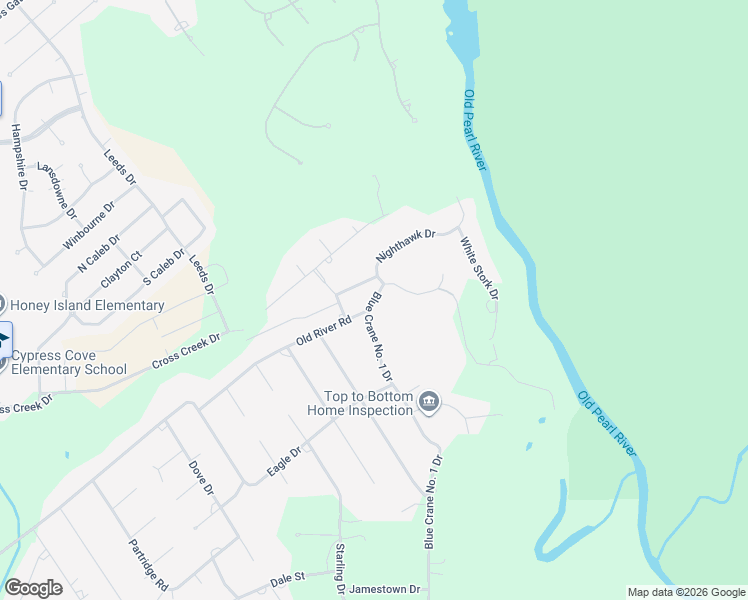 map of restaurants, bars, coffee shops, grocery stores, and more near 2050 Old River Road in Slidell