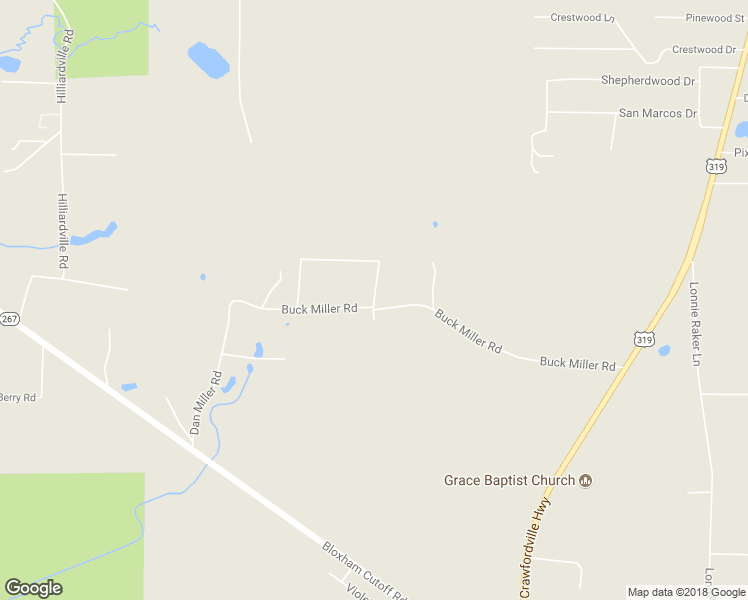 map of restaurants, bars, coffee shops, grocery stores, and more near 97 Sugar Cane Lane in Crawfordville