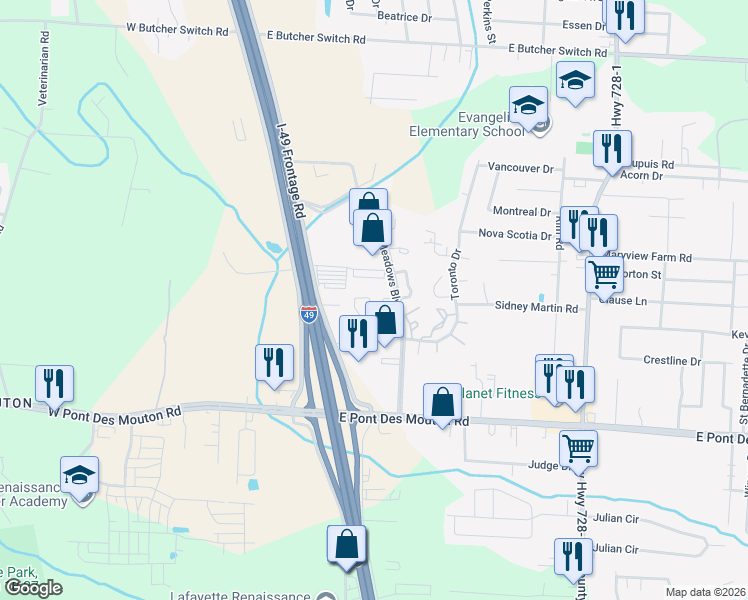 map of restaurants, bars, coffee shops, grocery stores, and more near 24 Larkspur Lane in Lafayette