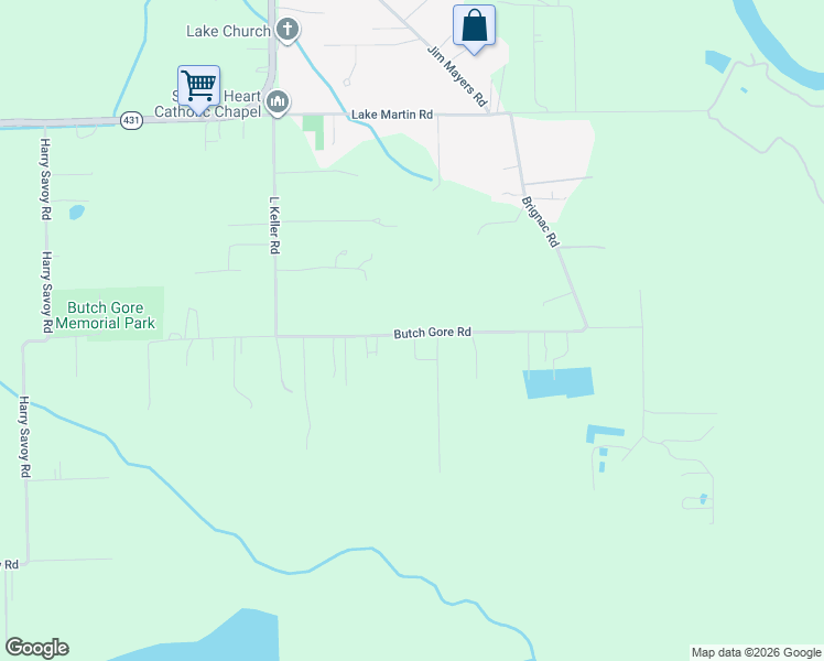 map of restaurants, bars, coffee shops, grocery stores, and more near 45163 Butch Gore Road in Saint Amant