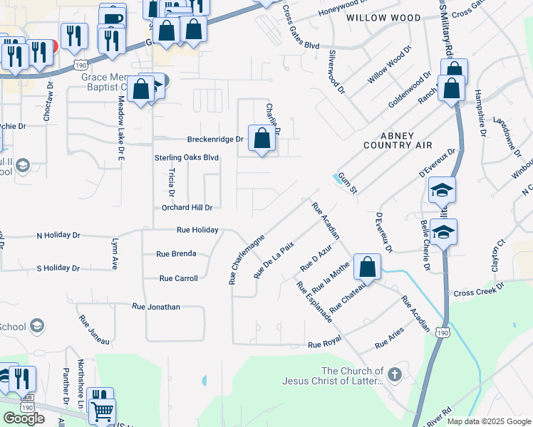map of restaurants, bars, coffee shops, grocery stores, and more near 966 Valerie Drive in Slidell