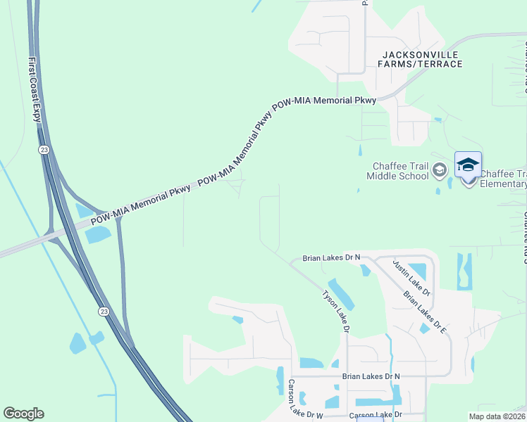 map of restaurants, bars, coffee shops, grocery stores, and more near 2031 Tyson Lake Drive in Jacksonville