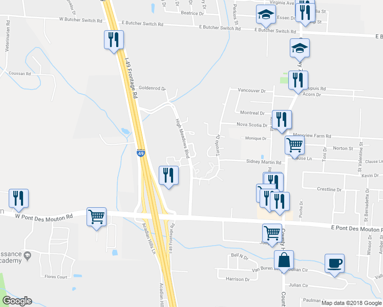 map of restaurants, bars, coffee shops, grocery stores, and more near 41 Larkspur Lane in Lafayette