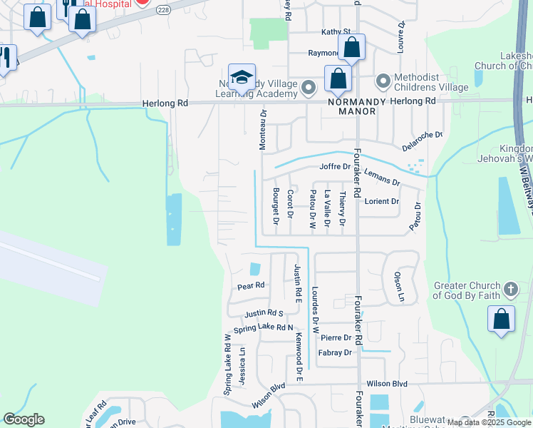 map of restaurants, bars, coffee shops, grocery stores, and more near 2211 Monteau Drive in Jacksonville